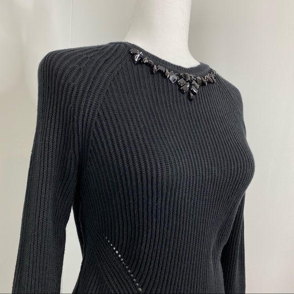 Ann Taylor Loft Women’s Black Ribbed Knit Sweater EUC - Picture 4 of 11